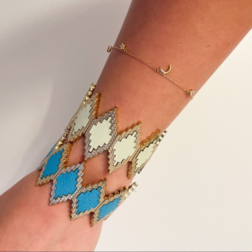 Lot of 2 Gold Leather Bracelets NWT